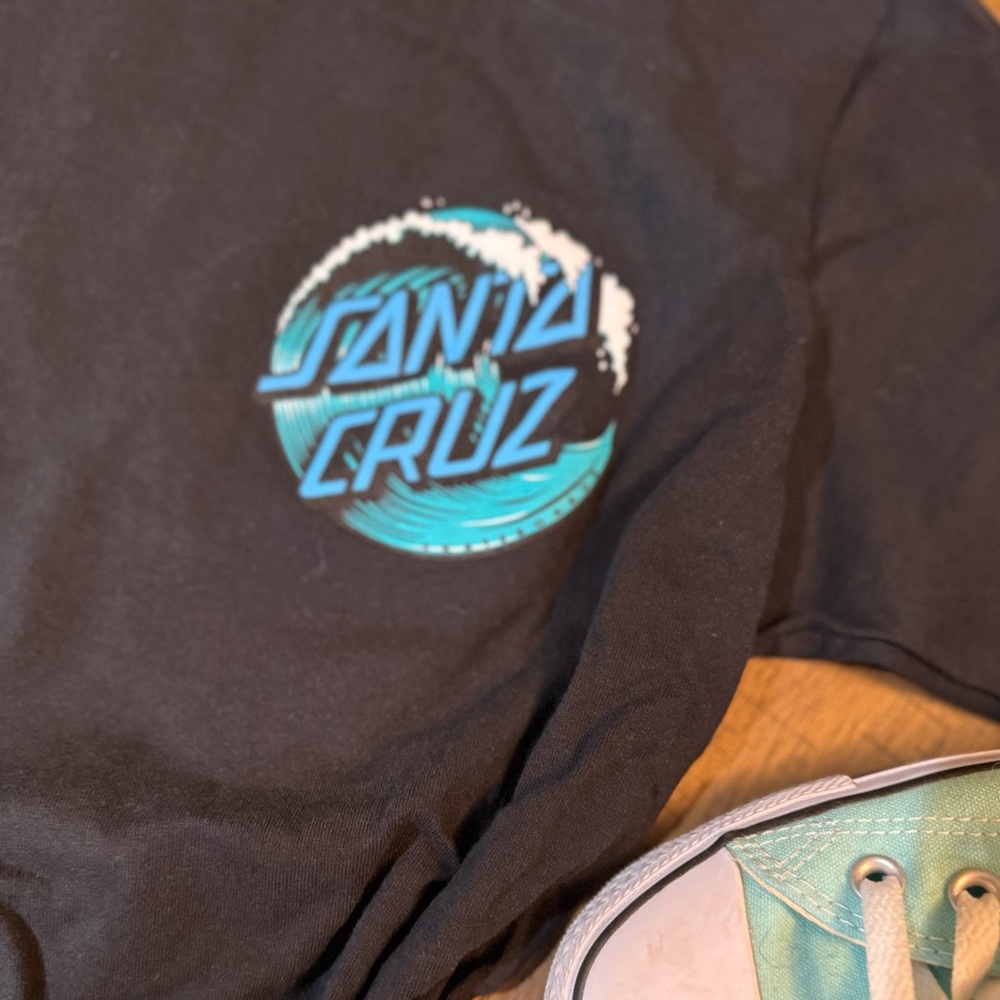 Santa Cruz Skateboards Black Tee with Blue Logo - Picture 3 of 9